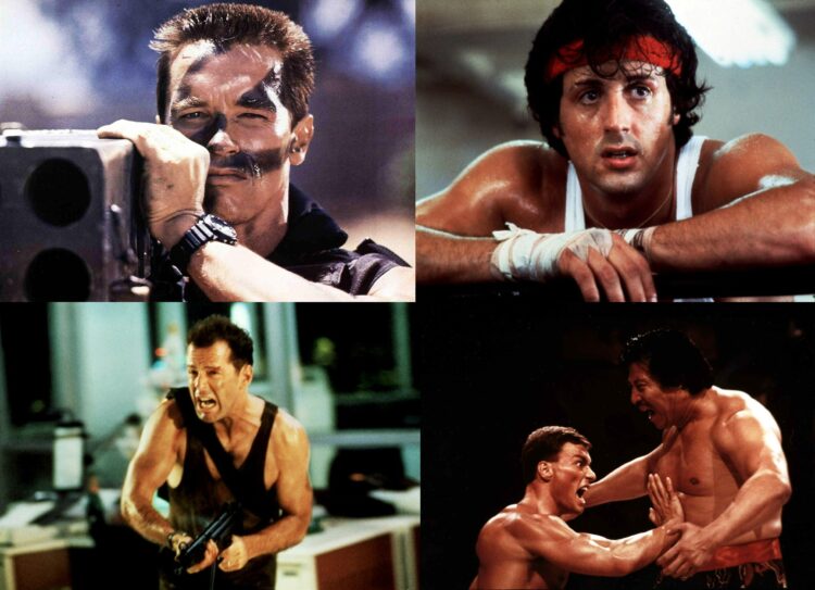 Arnold Schwarzenegger, Sylvester Stallone, Bruce Willis, Jean-Claude Van Damme
