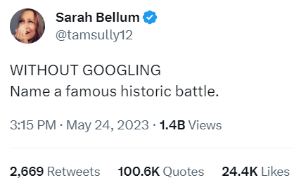 Tvit Sarah Bellum