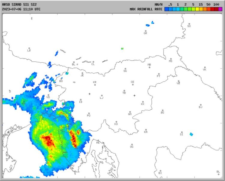 radarska slika padavin