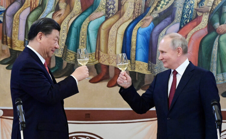 Ši Džinping in Vladimir Putin marca v Moskvi