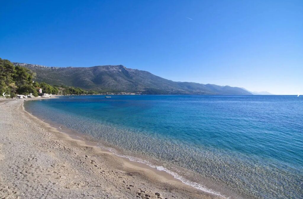 Plaža Trstenica, Orebić, Hrvaška, Jadransko morje, Dalmacija, Pelješac