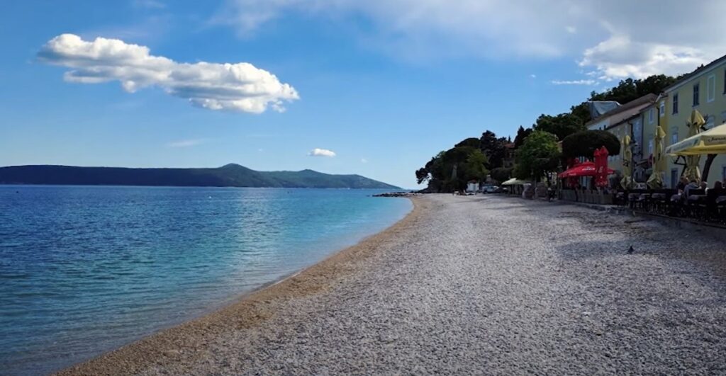 plaža, Sipar, Mošćenička Draga, Hrvaška, Jadransko morje, Kvarner 