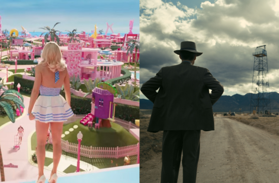 Prizora iz filmov Barbie in Oppenheimer (2023)