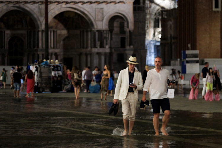 Poplavljen Markov trg v Benetkah
