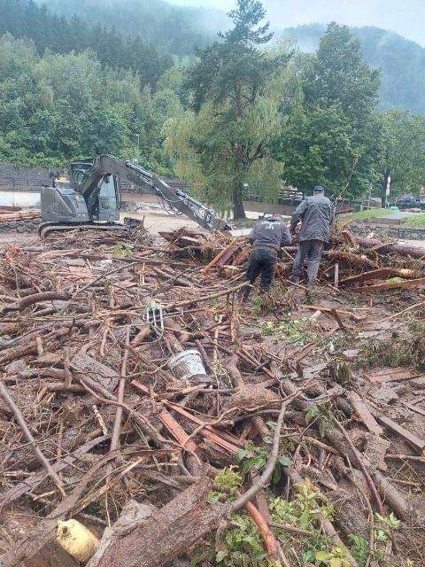 slovenska vojska, Ljubno ob Savinji, poplave 2023, odstranjevanje posledic poplave