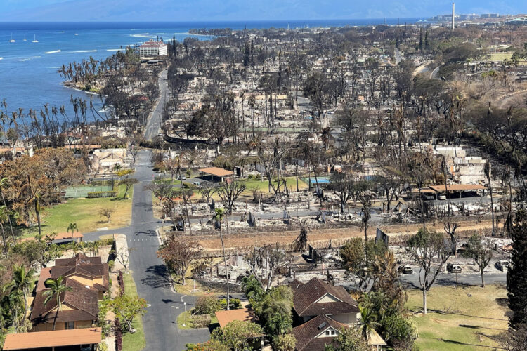 Uničenje po požaru na Havajih