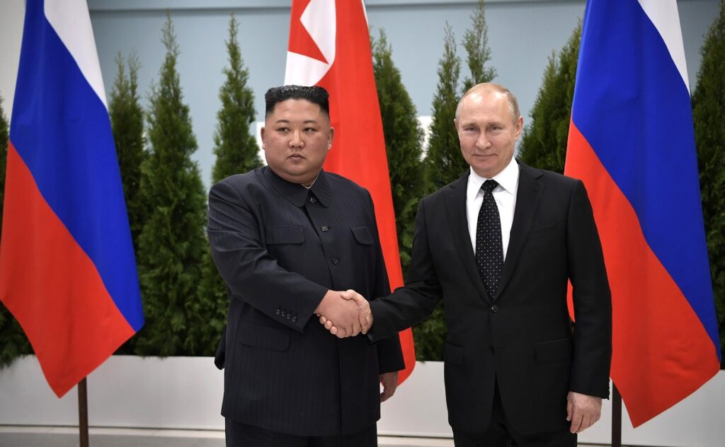 Kim Džong Un na srečanju z Vladimirjem Putinom leta 2019.