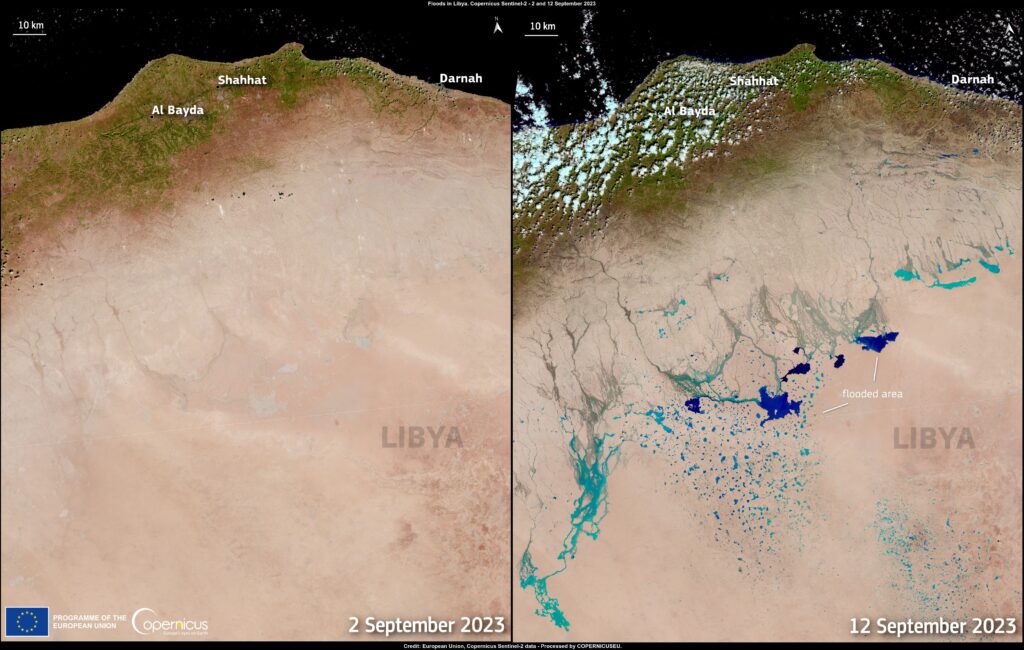 Libija poplave satelit