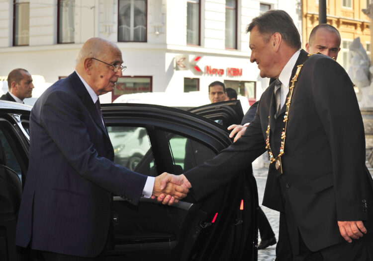 Giorgio Napolitano na obisku v Slovenijil leta 2012