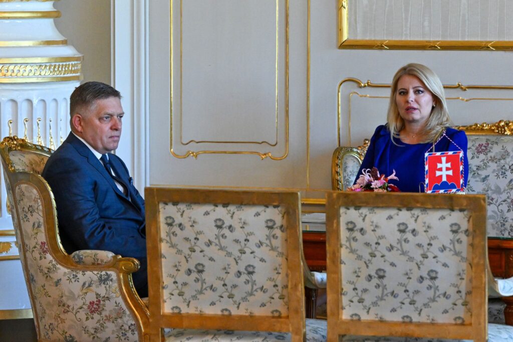 Predsednica Zuzana Čaputová in mandatar Robert Fico