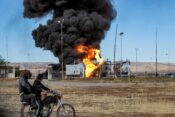 Goreč naftovod po turškem zračnem napadu na kurdske položaje