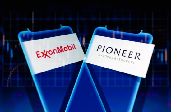 logo naftnih podjetij ExxonMobil in Pioneer