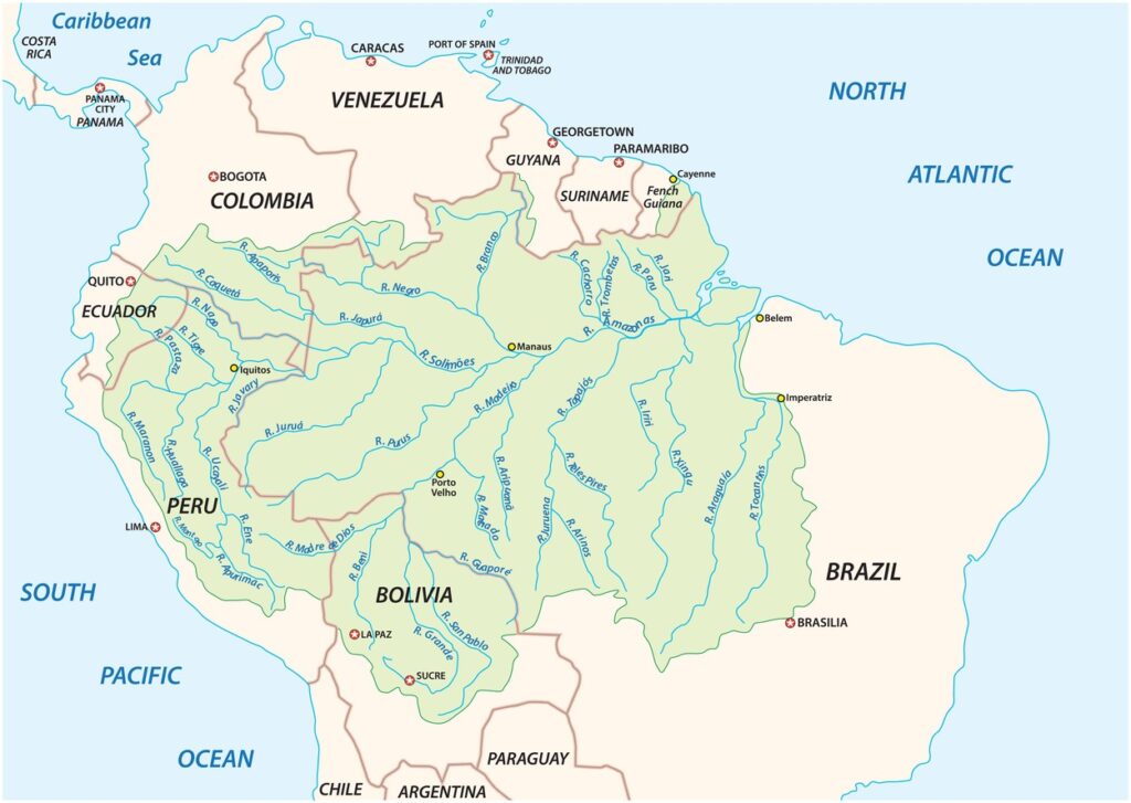 Amazonka, porečje, Južna Amerika, amazonski pragozd