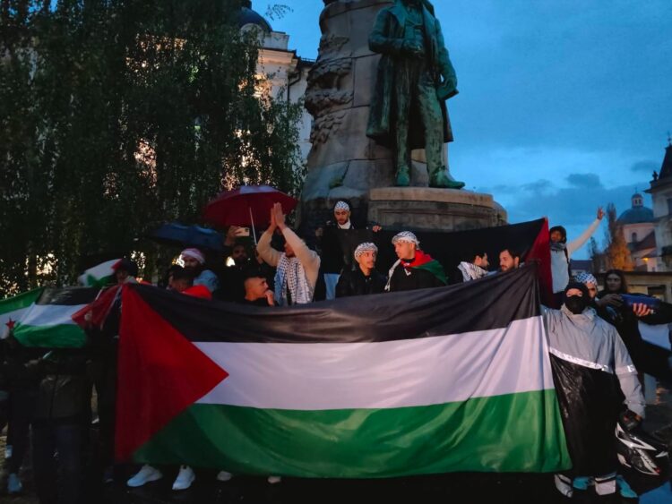 protest v podporo Palestini