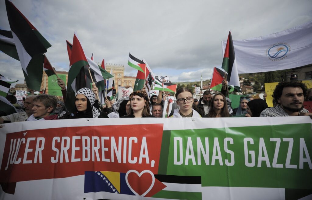 Demonstracije v podporo Palestincem v Sarajevu
