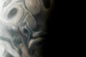 srhljiv posnetek obraza z Jupitra
