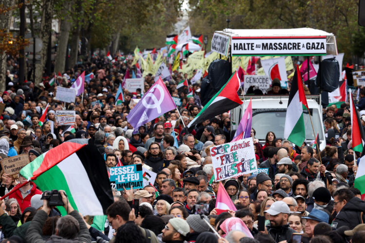 Protesti v podporo Palestini v Parizu