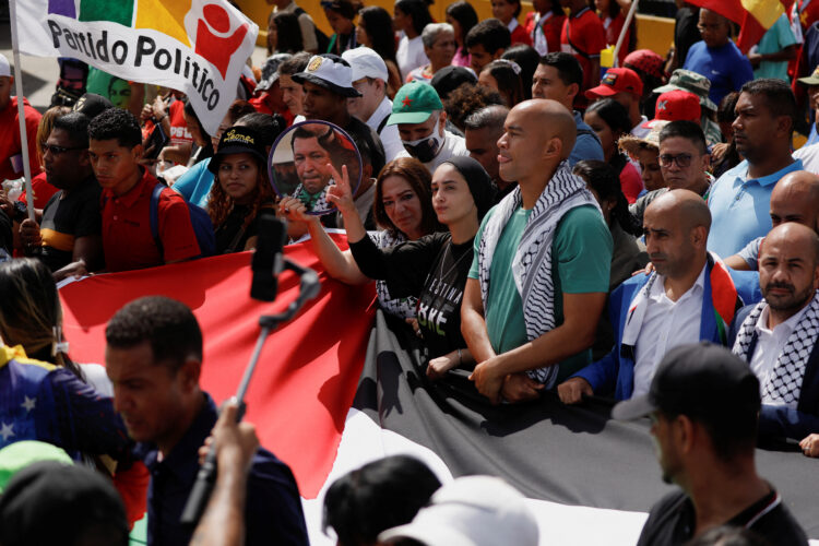 Protesti v podporo Palestini v Caracasu