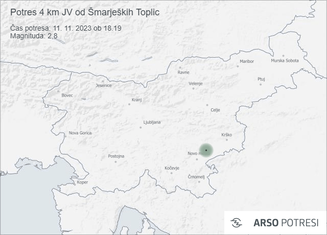 zemljevid potresnega območja