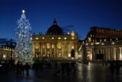 Lanskoletno božično drevo na trgu Svetega Petra