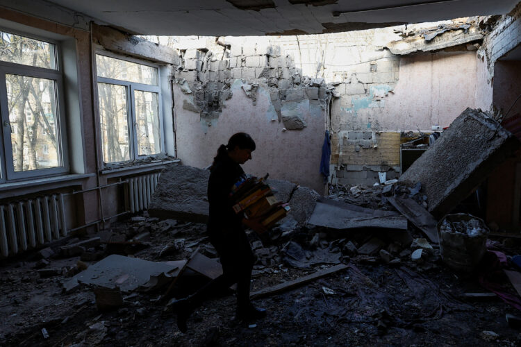 stavba zrušena v obstreljevanju Kijeva