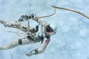 Gemini space mission, Astronaut Edward White floats in zero gravity