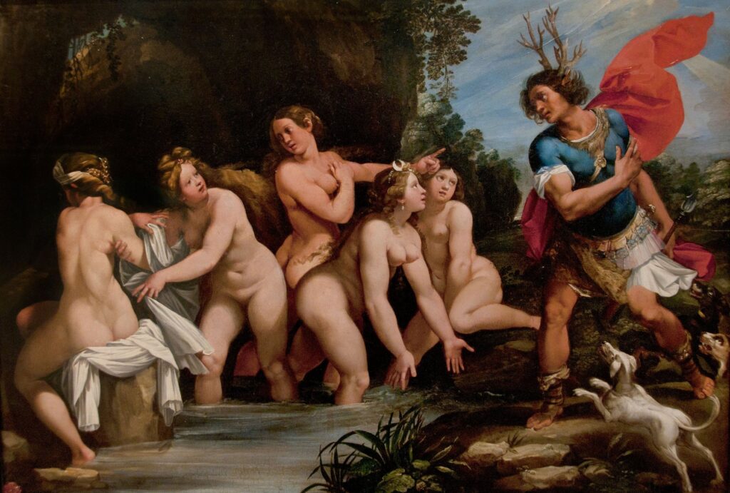 Slika Diana in Acteon slikarja Giuseppeja Cesarija