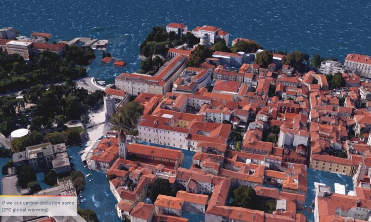 Zadar, globalno segrevanje, klimatske spremembe, Hrvaška, Jadransko morje, dvig gladine