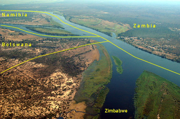Afrika, meja, Zambezi, Zambija, Zimbabve, Bocvana, Namibija