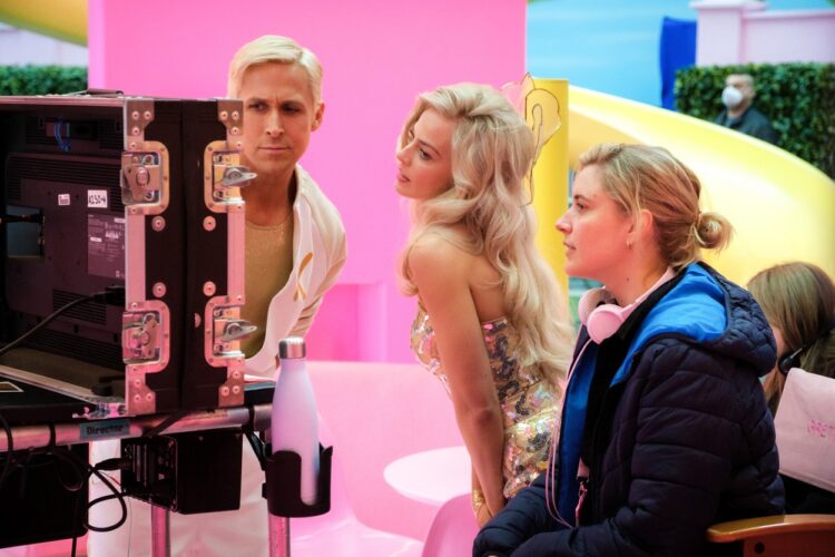 Greta Gerwig na prizorišču snemanja filma Barbie