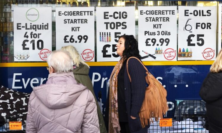 Prodajalna elektronskih cigaret v Veliki Britaniji