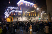 protest srbske opozicije po volitvah