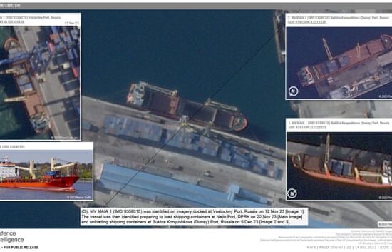 Poročilo vključuje posnetke ladij, ki v Severni Koreji natovarjajo pošiljke in jih peljejo v Rusijo