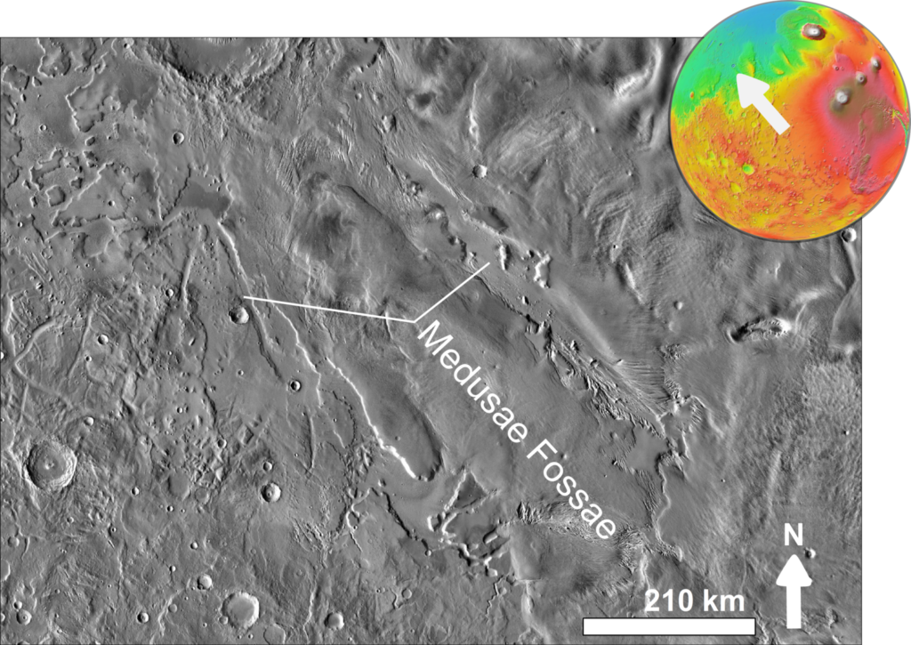 Meduzini jarki, Medusae Fossae Formation, Mars