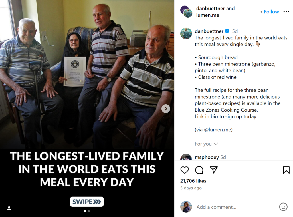 Najdlje živeča družina na svetu vsak dan poje isti obrok