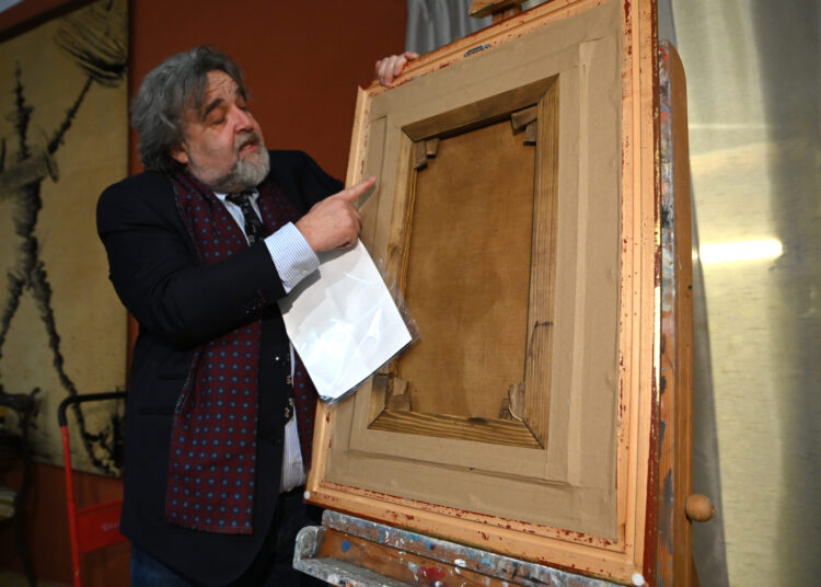Leon Pogelšek ob doslej neznani sliki Ivane Kobilca