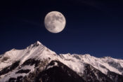 polna luna, gore, sneg, Alpe