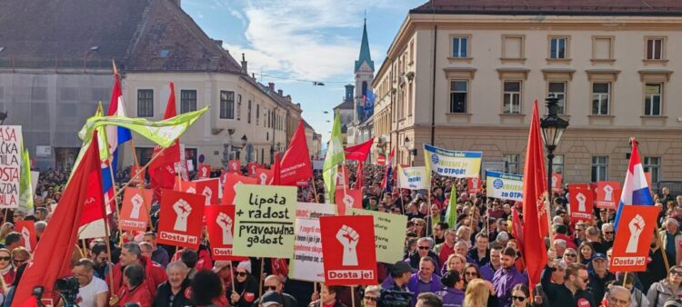 protest v Zagrebu