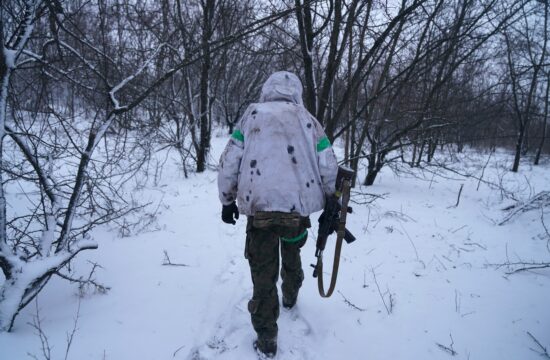 Ukrajinski vojak v okolici Kupianska