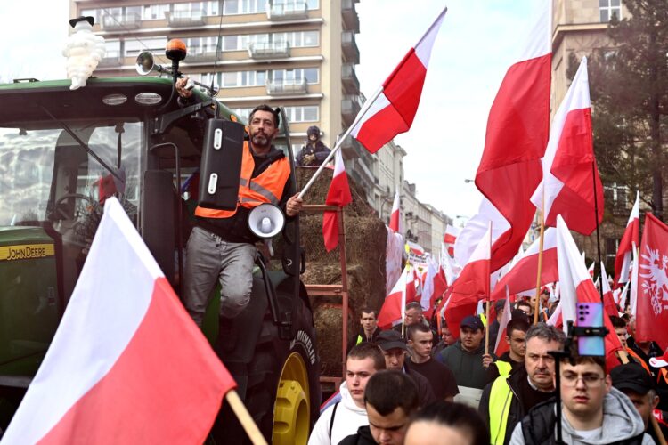 protest poljskih kmetov v Varšavi