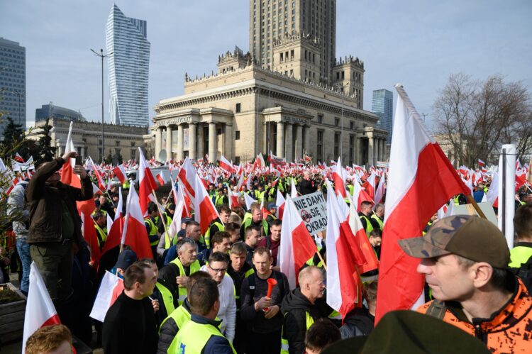 protest poljskih kmetov v Varšavi