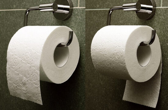 toaletni papir, rolica toaletnega papirja, položaj