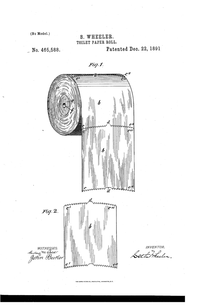 držalo za toaletni papir, patent 1891