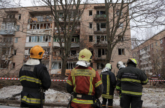 Poškodovani blok v Sankt Peterburgu