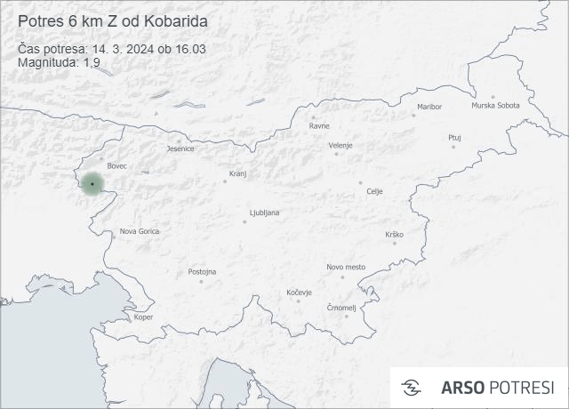 Potres v bližini Kobarida
