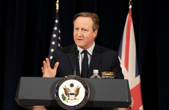 U.S. Secretary of State Antony Blinken and British Foreign Secretary David Cameron hold a joint press conference
