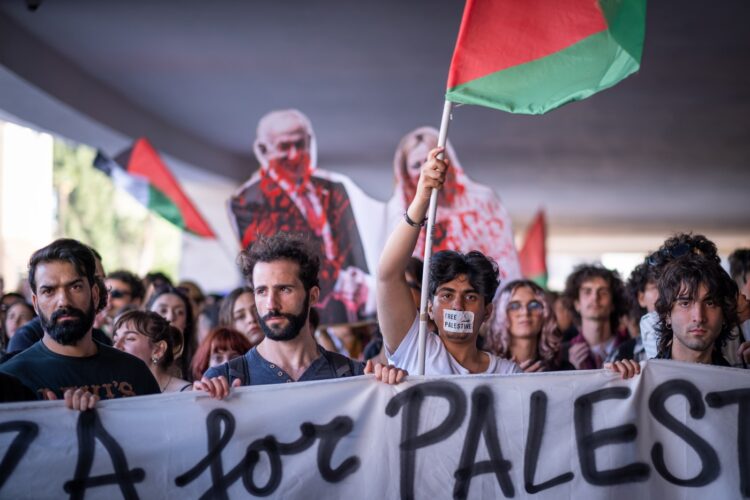 Italijanski študenti so protestirali v podporo Palestini