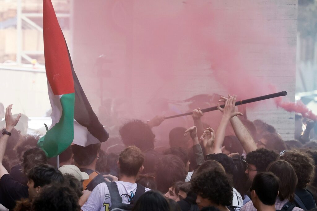 Italijanski študenti so protestirali v podporo Palestini
