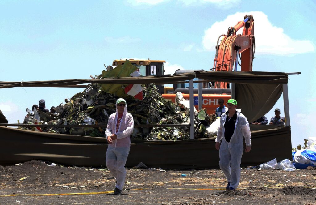 Prizorišče nesreče Boeingovega letala v Etiopiji leta 2019