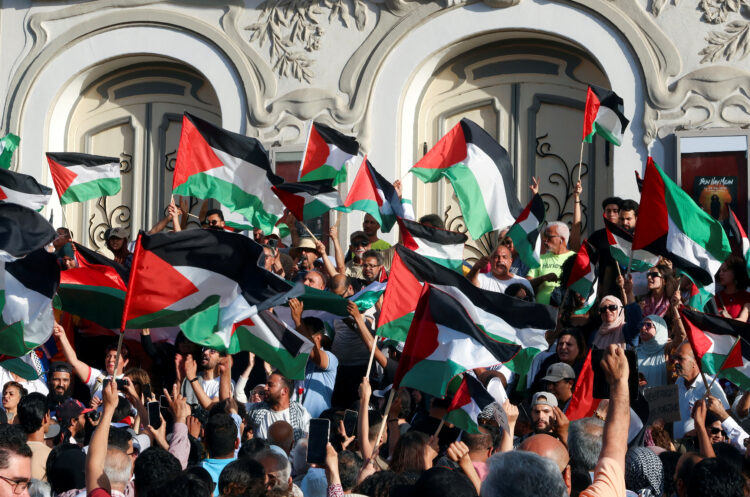 Protesti v podporo Palestini v Tunisu